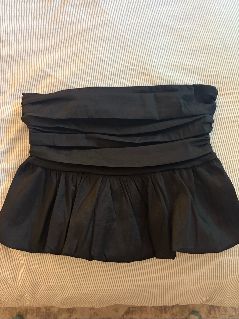 Lulu's Black Strapless Peplum Bustier Top